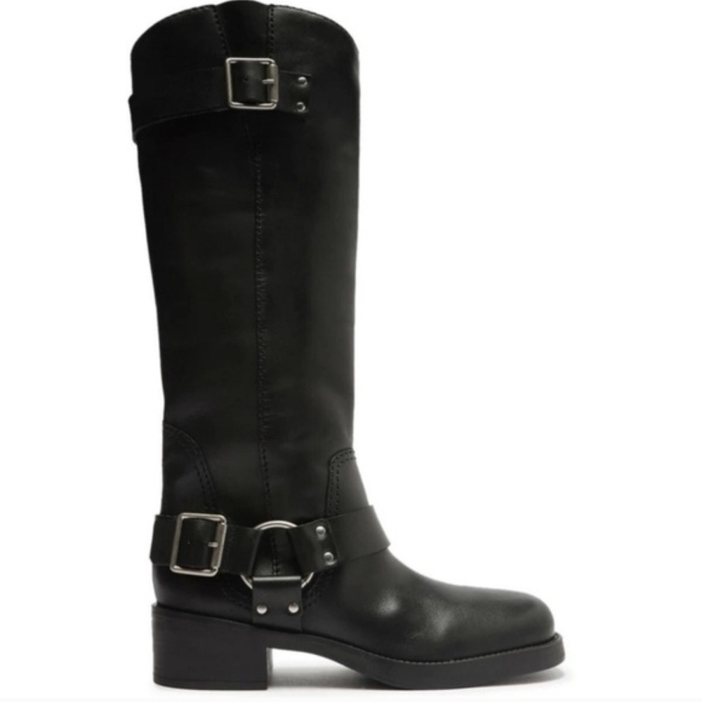 Arezzo Clara Leather Block Boot *New w/out Box 9.5